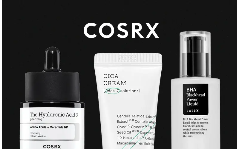 Kampanjbanner för COSRX – innovativ koreansk hudvård.